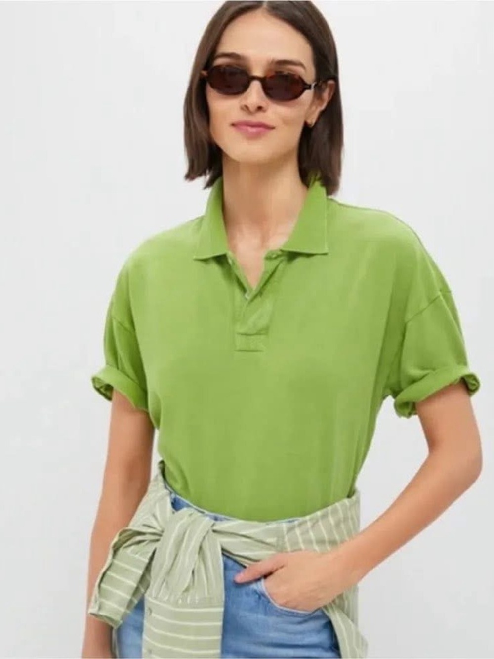 Tuckernuck Peridot Green Short Sleeve Holmes Polo - Size Small